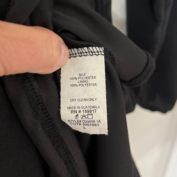 Altar’d State Lola Crossover Waist Back Tie Mini Dress Large Black Puff Sleeve - Picture 7 of 7